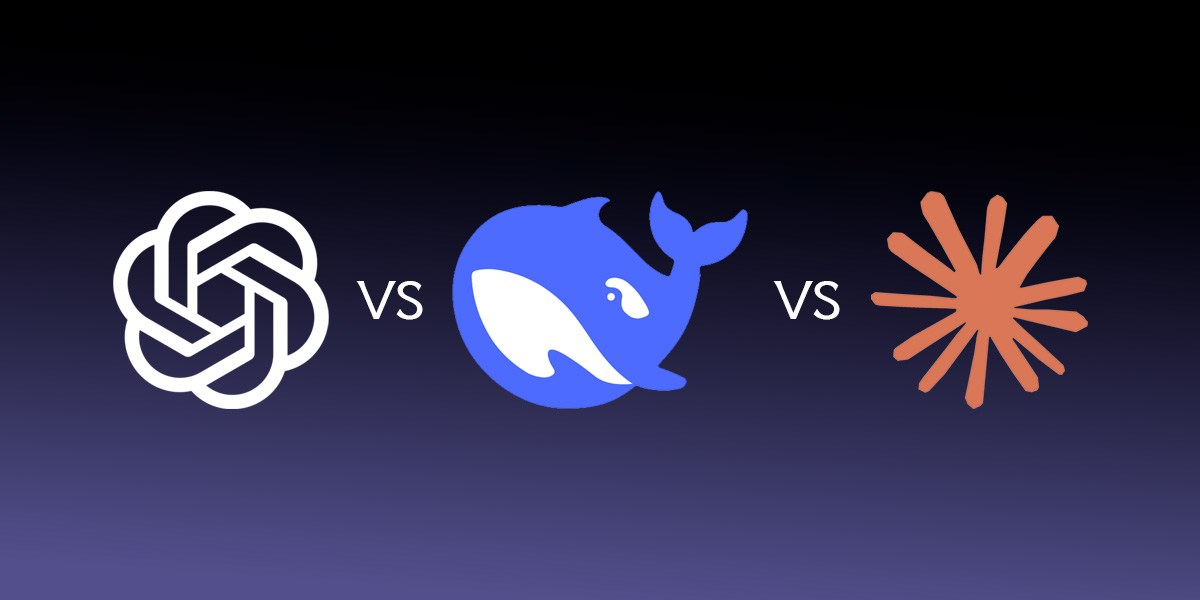 Image containing the logos of DeepSeek, Claude and ChatGPT