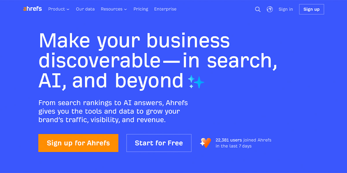 Ahrefs screenshot